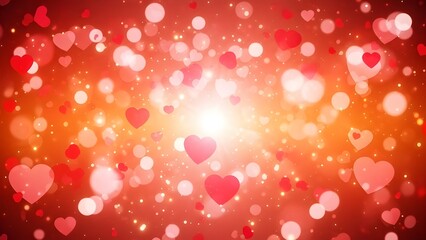 Happy valentine's day festival image with shining hearts and love lights background