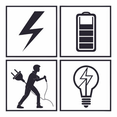 Electrical safety and energy icons