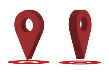 3D style location pin and map marker vector icons. Perfect for navigation apps, travel maps, GPS interfaces, and modern location-based designs.