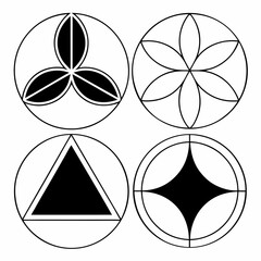 Geometric shapes in circles