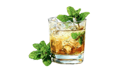 mojito cocktail isolated on white background