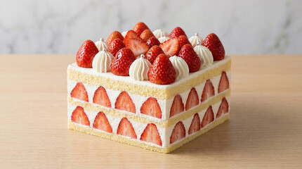 Strawberry Shortcake With Fresh Cream Topping