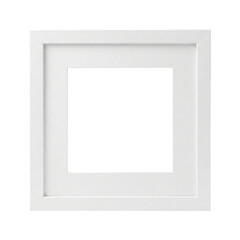 White Square Wood Picture Frame With Mat