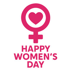 Happy Women&rsquo;s Day Emblem &ndash; Women, Love and Equality Logo
