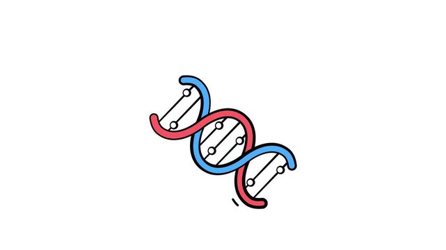 Take a look at this beautiful animated icon of Double helix DNA strand, genetic research and healthcare.