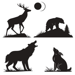 Wildlife silhouettes