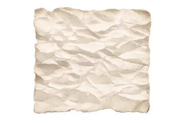 Fototapeta premium Crumpled paper texture with torn, burnt edges creating a vintage background, isolated on a transparent background