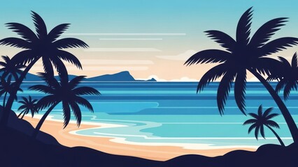 Fototapeta premium palm trees on the beach