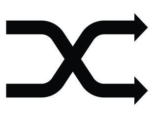 Shuffle Arrow Icon Collection &ndash; Random Play Music Arrows Line Symbol for App UI and Media, Editable Vector EPS