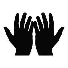 Obraz premium Two black hands facing each other palms open creating a symbolic image