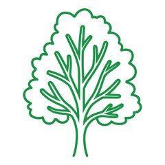 A simple green outline of a leafy tree branch nature s gentle form