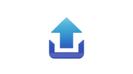 Obraz premium 3d blue download icon