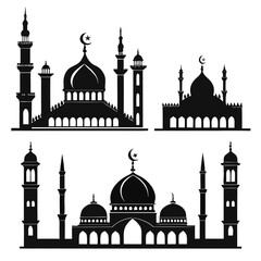 Silhouettes of mosques