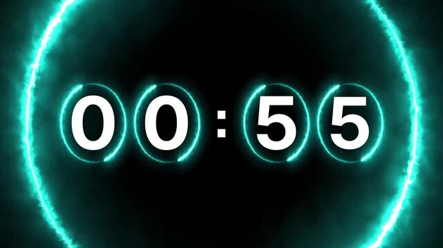 1 Minute Countdown Timer with Bold Numbers