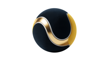 Black and gold tennis ball