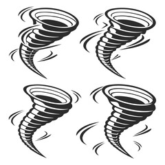 Four tornado illustrations