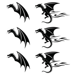Collection of dragon silhouettes