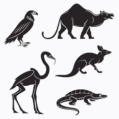 Collection of animal silhouettes