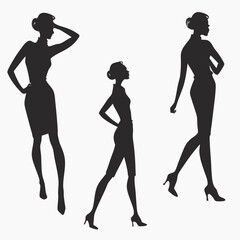 Silhouette of fashionable women