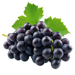Fresh grapes cluster on transparent background