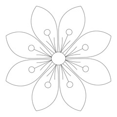 Floral Flower SVG Cut File, Elegant Botanical Line Art, Floral Vector Design for Cricut and Silhouette, Coloring Pages