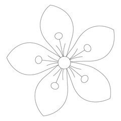 Floral Flower SVG Cut File, Elegant Botanical Line Art, Floral Vector Design for Cricut and Silhouette, Coloring Pages