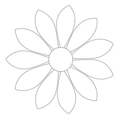 Floral Flower SVG Cut File, Elegant Botanical Line Art, Floral Vector Design for Cricut and Silhouette, Coloring Pages