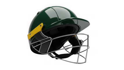 Cricket helmet with face guard isolated on transparent background
