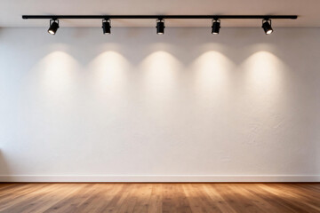 Empty Modern Room with Track Lighting and Wooden Floor