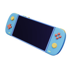 Handheld Console 3D icon. Retro console, with display and button panels on the sides. © Liudmila