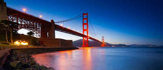 Golden Gate Bridge at Night, San Francisco, California