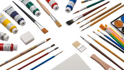 Canvas drawing tools isolated realistic design
