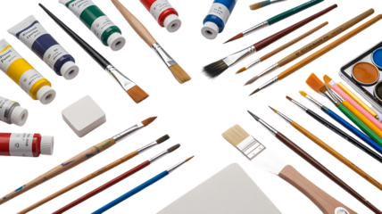 Canvas drawing tools isolated realistic design