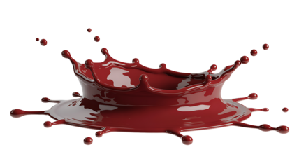 Red liquid splash isolated on white background
