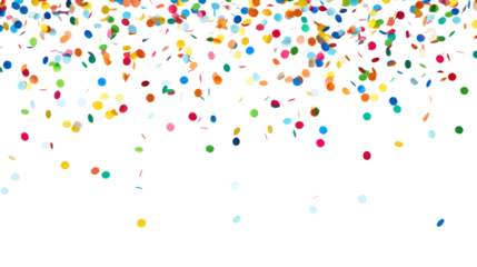 Colorful confetti celebration on transparent background