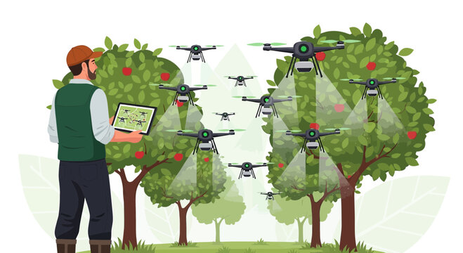 Precision agriculture and drone technology in orchard management for efficient farming