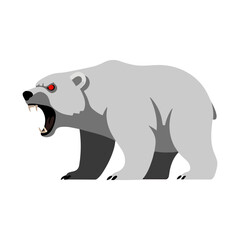 Fototapeta premium a bear vector 2d 3d rendering Angry Menacing Polar Bear Growling