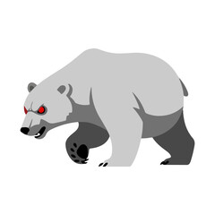 a bear vector 2d 3d rendering Angry Polar Bear Stalking Mascot