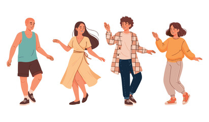 Fototapeta premium Diverse group of young adults dancing joyfully together