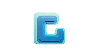 Layered Blue Letter G Icon