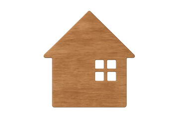 Wooden house icon representing home and real estate