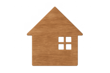 Wooden house icon representing home and real estate