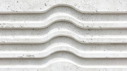A white concrete wall with a repeating wave pattern.