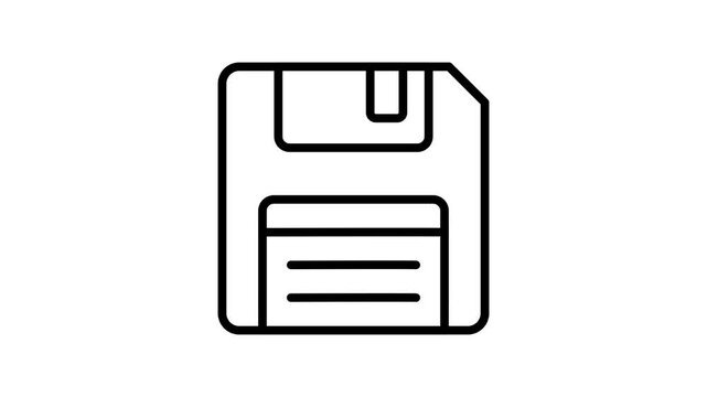 Floppy disc animated icon in trendy style, ready to use vector
