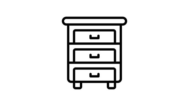 Office interior, well designed animated icon of side table in trendy style