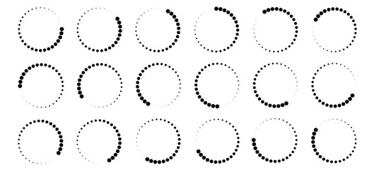 Preloader icon set isolated on white background. Loading indicators frame animation.