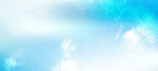 Colorful abstract background with white and blue color, halftone effect, dot pattern. Vector illustration.