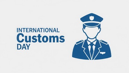 Symbolic illustration commemorating International Customs Day, featuring a uniformed officer's silhouette representing global trade, border control, and regulatory enforcement