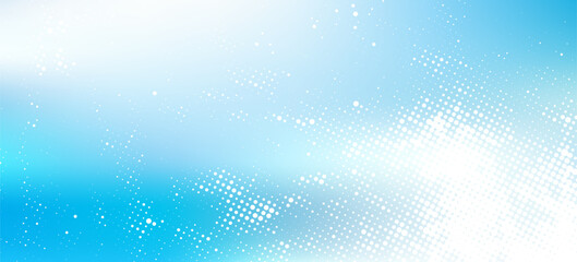 Colorful abstract background with white and blue color, halftone effect, dot pattern. Vector illustration.