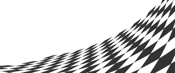 Abstract pattern curves checkered white background